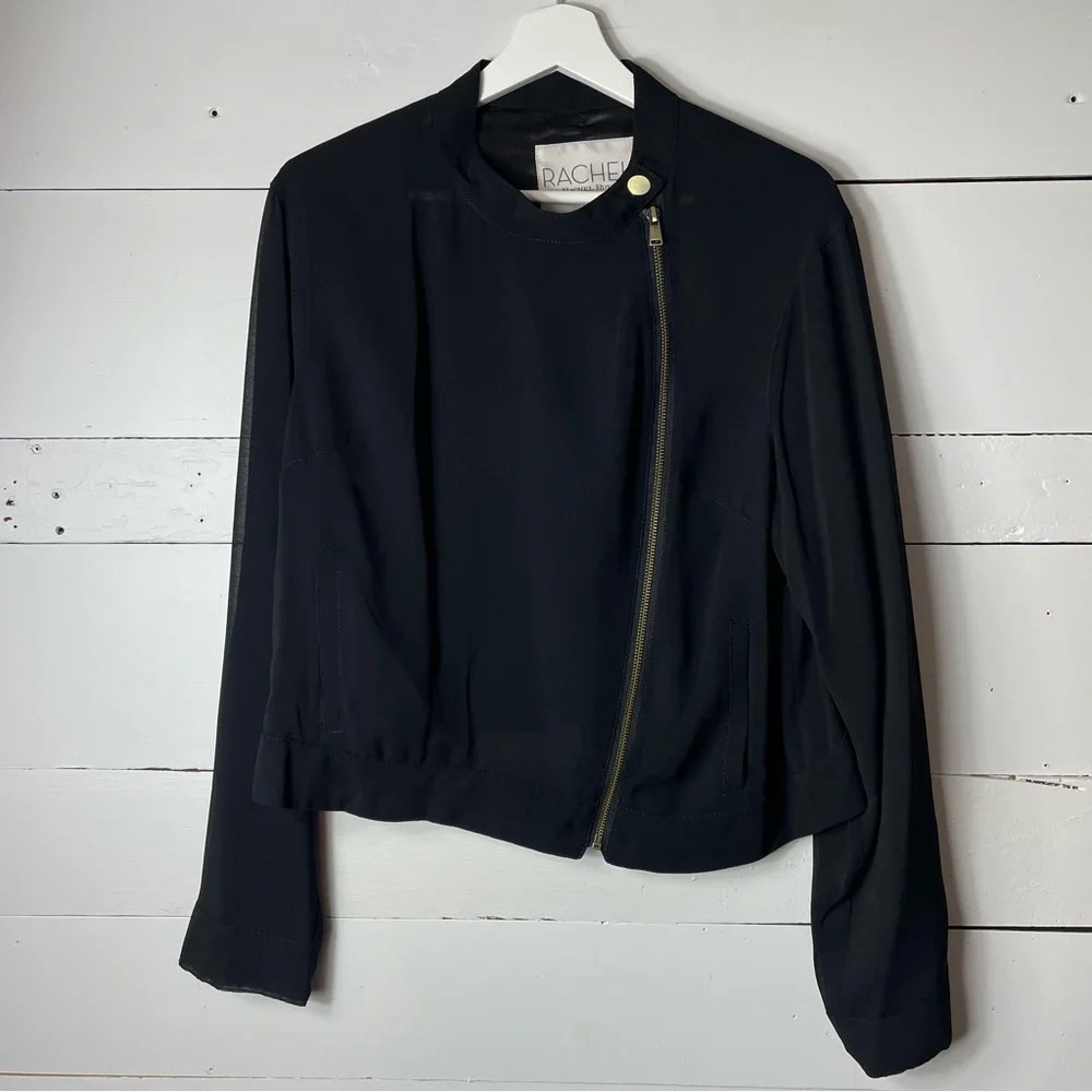 Rachel Roy Lightweight Cropped Jacket in Black Size 14